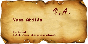 Vass Abdiás névjegykártya
